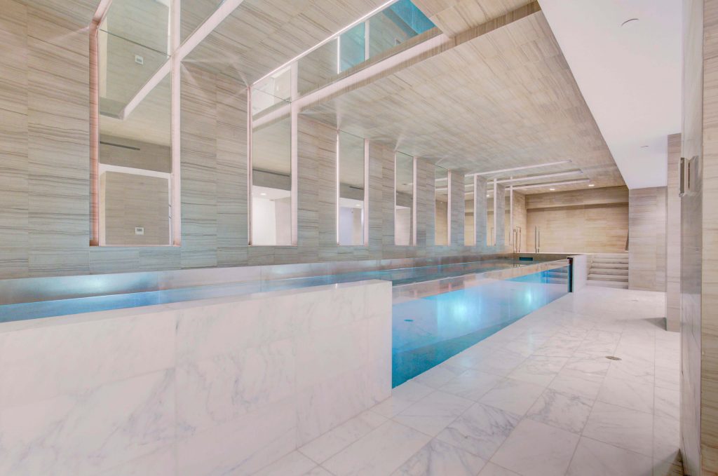 Luxury Indoor Pool with Glass Wall