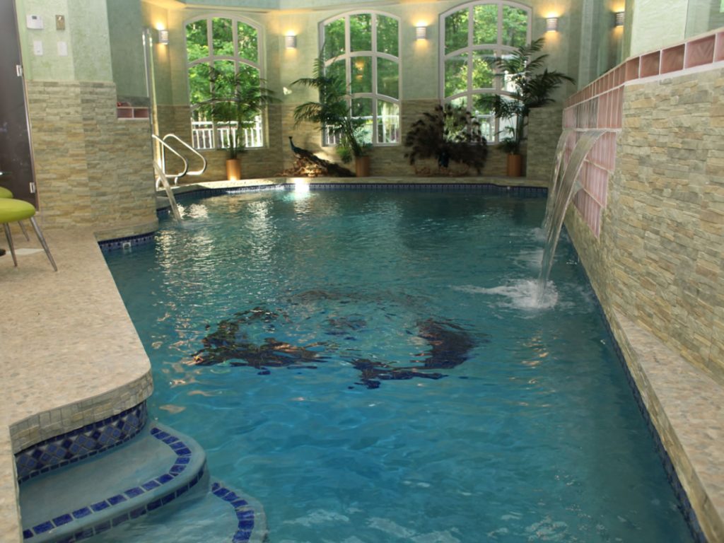 Indoor Pool with Sheer Descent Wall
