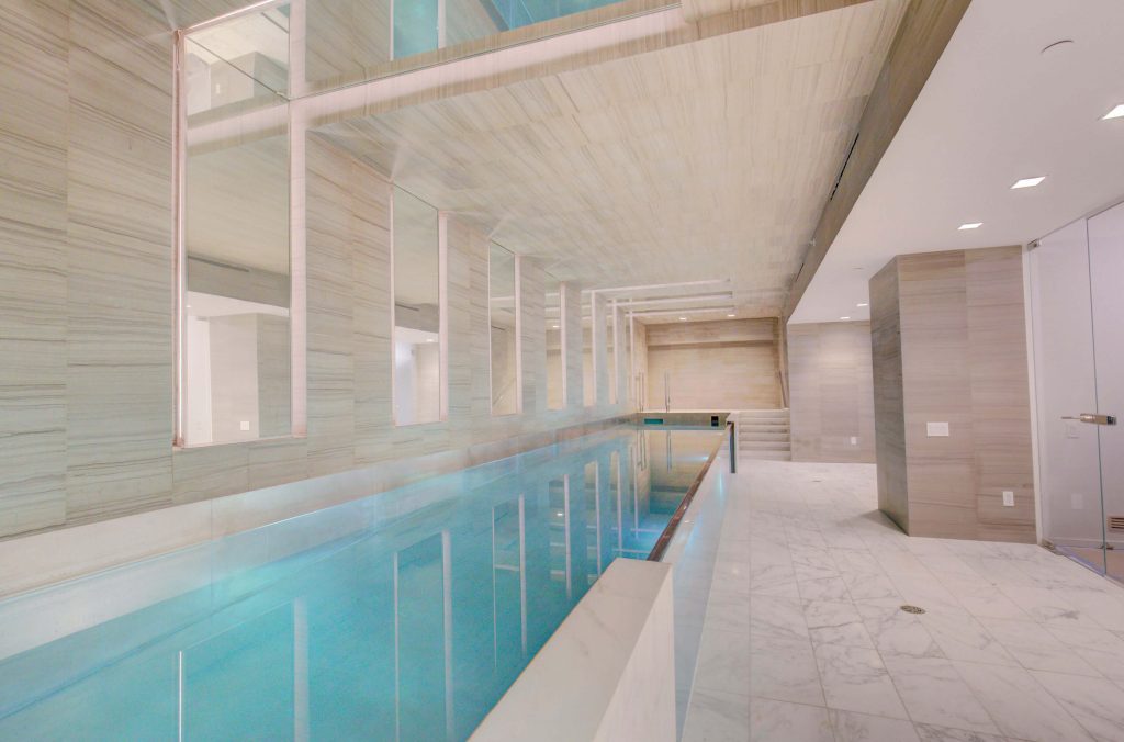 Luxury Indoor Pool with Glass Wall