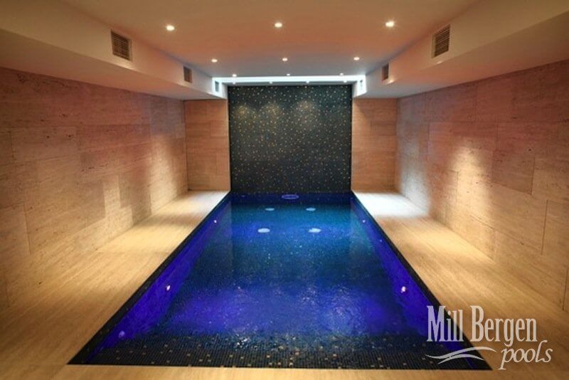 Indoor Pool with LED Lighting and Rain Curtain